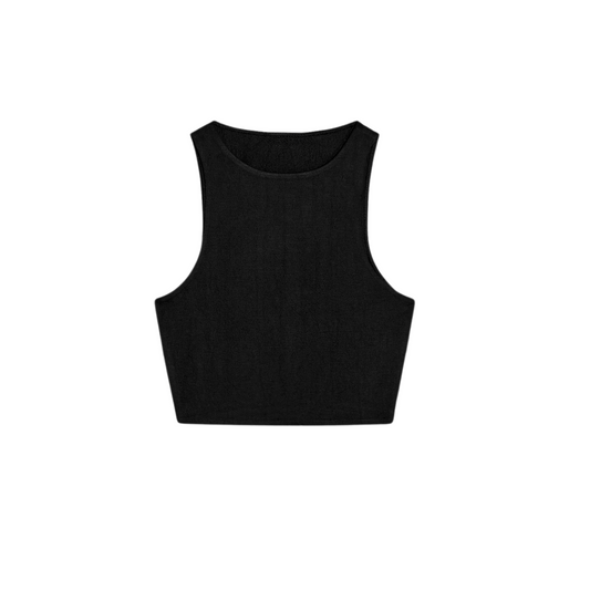 FLOWING CROP TOP - Black