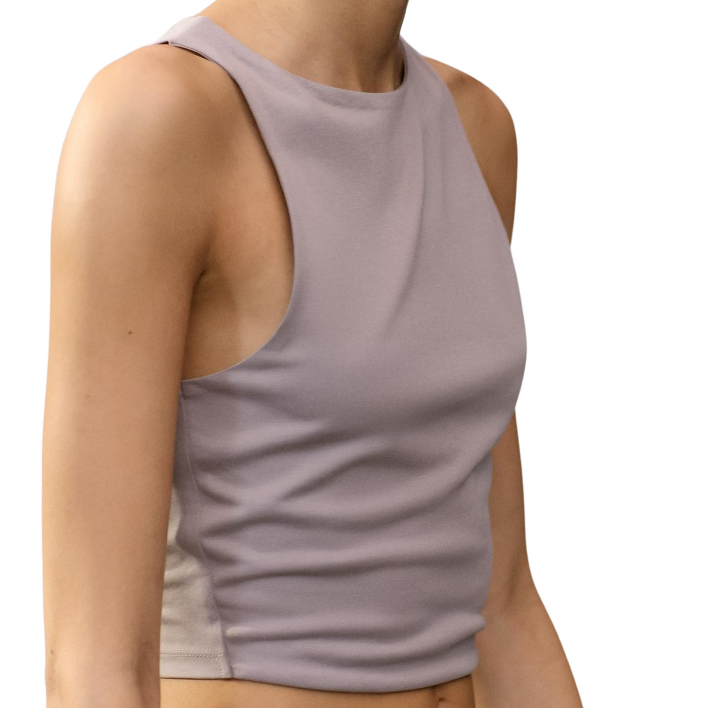 FLOWING CROP TOP - Pearl Grey