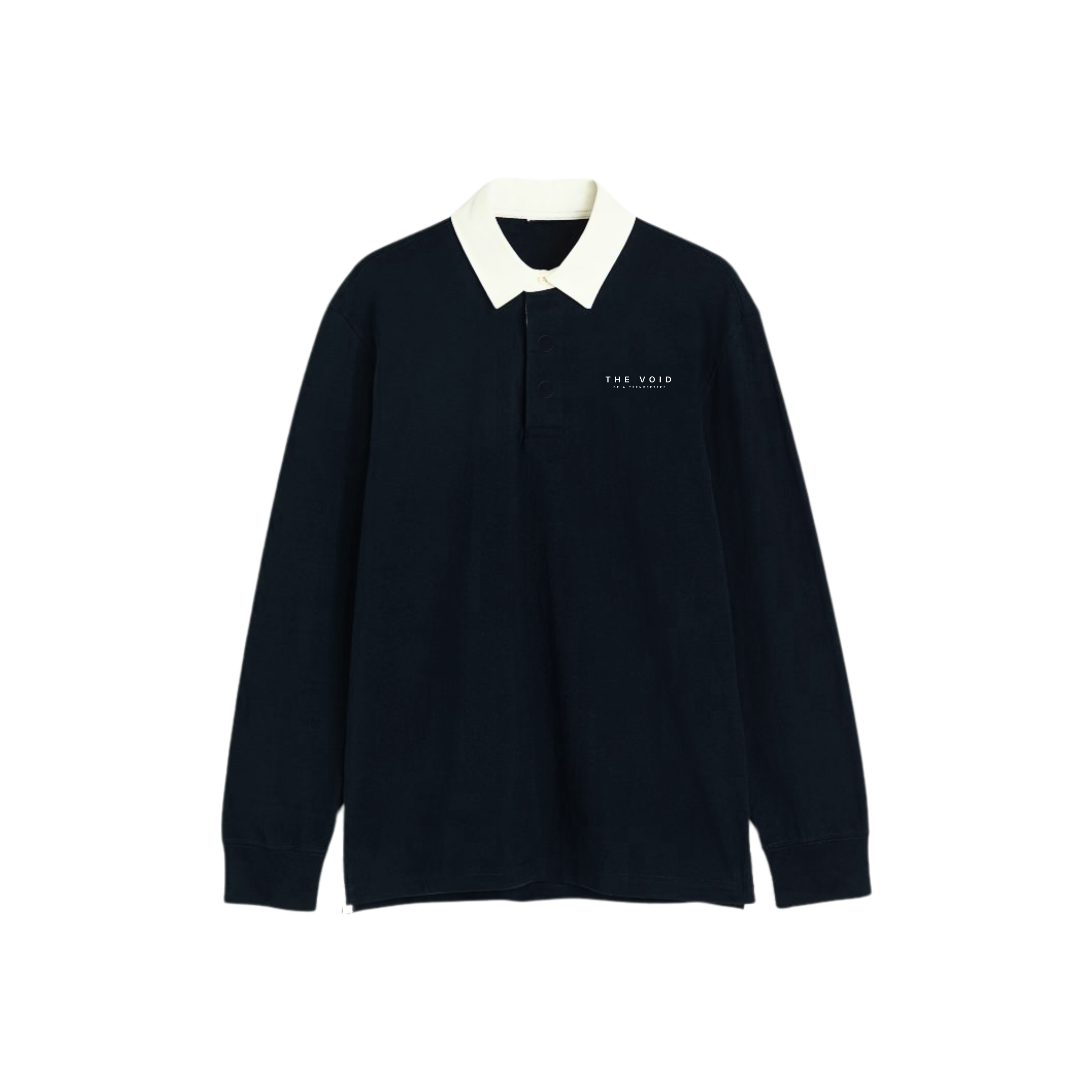 BLACK REGULAR FIT COTTON RUGBY SHIRT