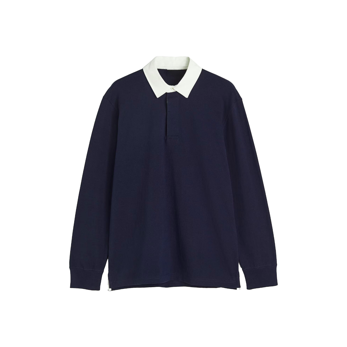 NAVY BLUE REGULAR FIT COTTON RUGBY SHIRT